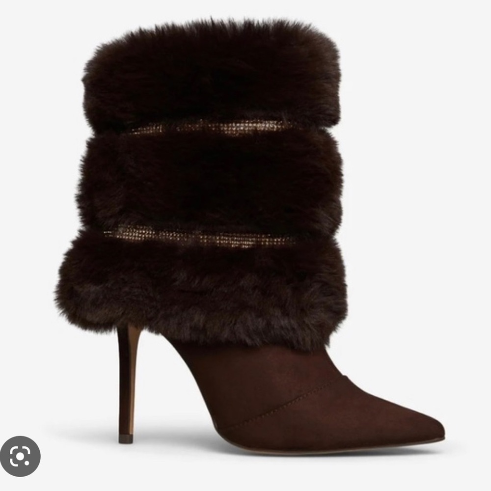Leather Brown Kaleen Embellished bootie NIB Sold Out